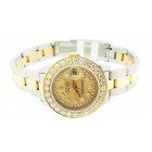 Rolex Oyster Perpetual Lady Stainless Steel and 18K yellow Gold with 1.70 ctw Diamond Bezel 26mm Watch